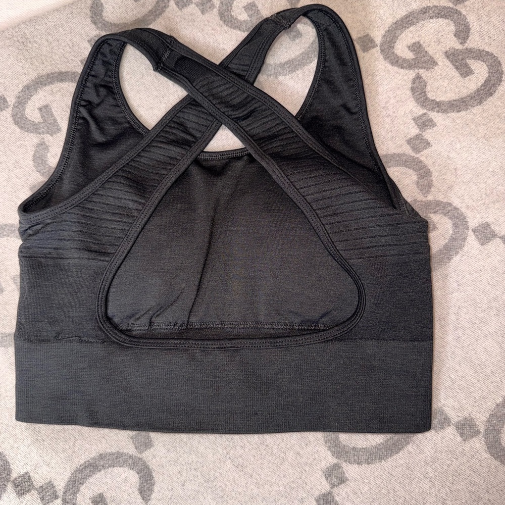 Alphalete Sports Bra, Open Back, Black, Size S - Picture 2 of 7